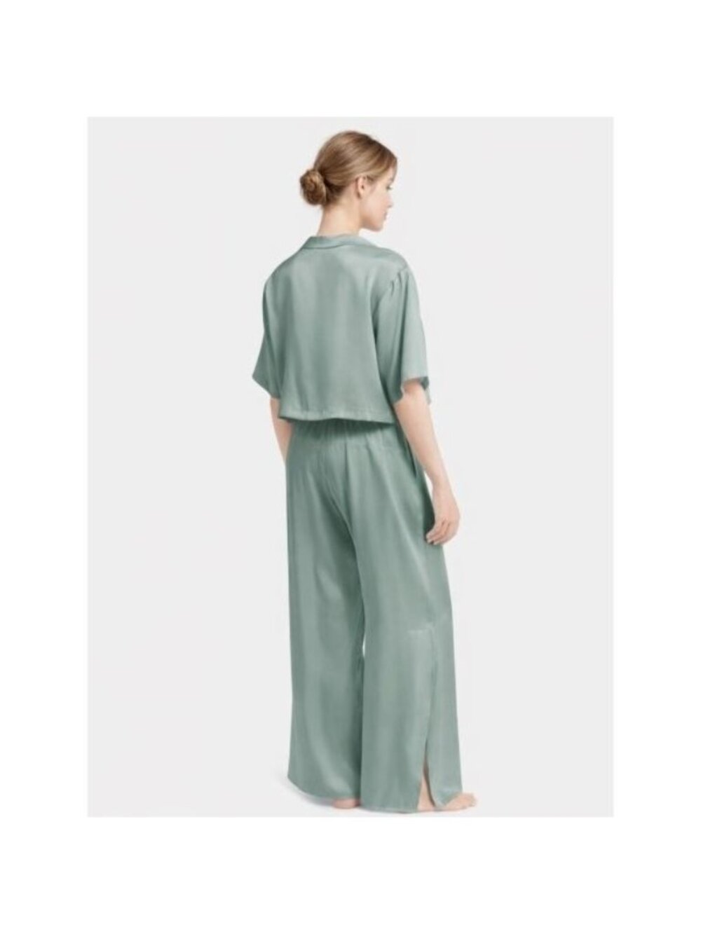 LUNYA High Waist Washable Silk Pajamas LG Cumulus Blue NEW - Picture 4 of 11